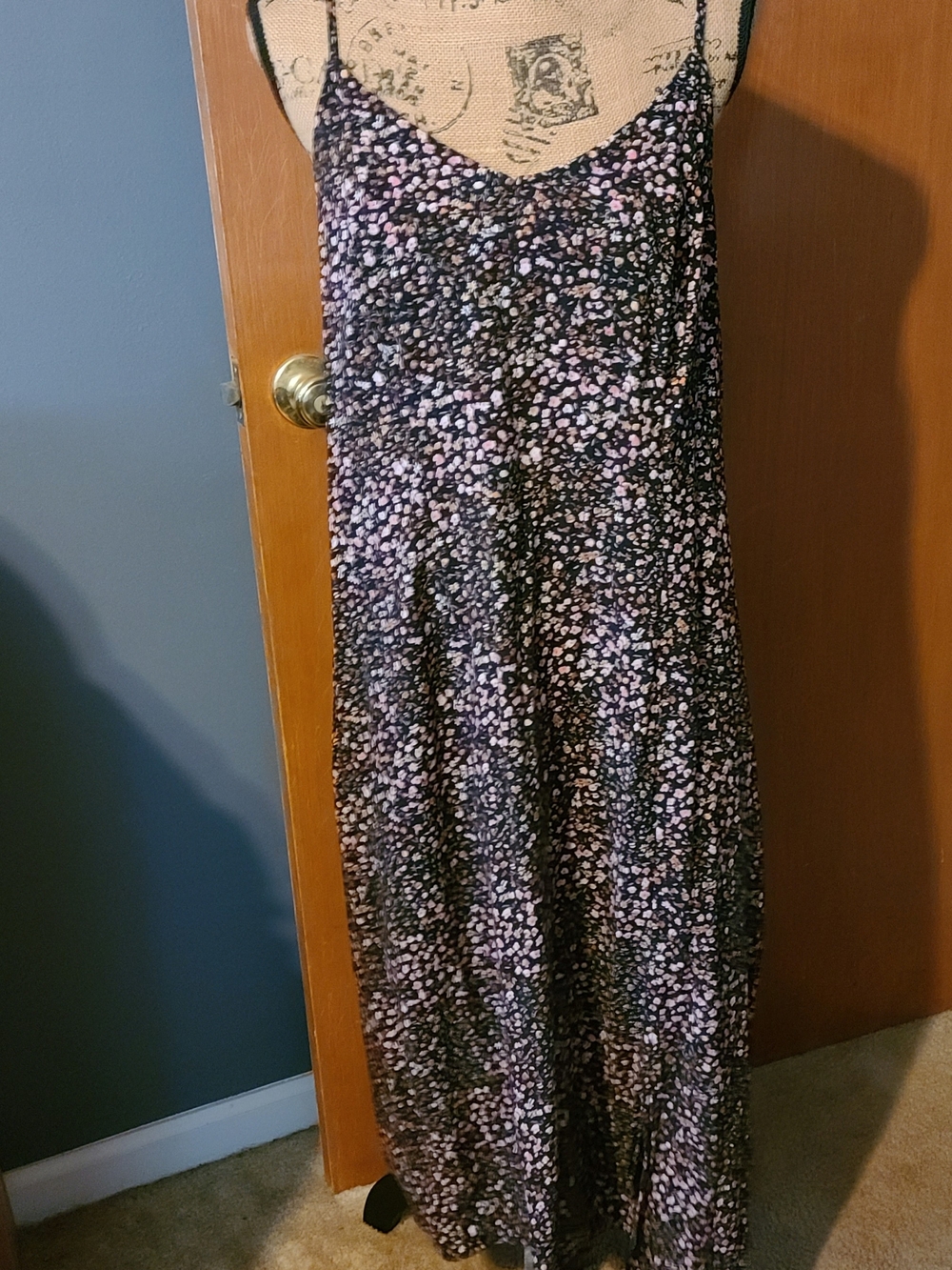 Wallflower Black Summer Dress with Pink and White Floral Print
